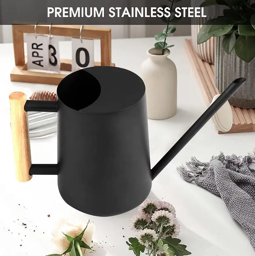 Metal Stainless Steel watering can Black small for outdoor and indoor plants flowers watering can Home Garden wholesale 2023