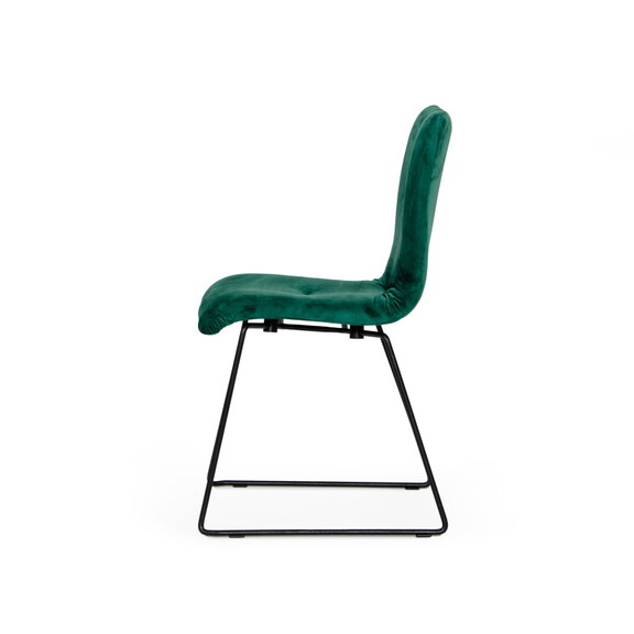 Modrest Yannis Modern Green Fabric Dining Chair (S...