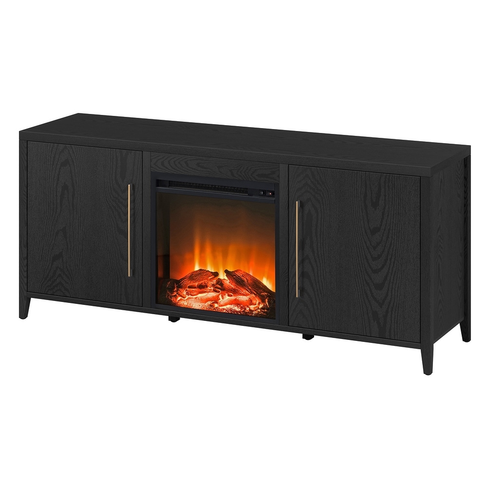 Jasper Rectangular TV Stand with Log Fireplace for TV's up to 65\