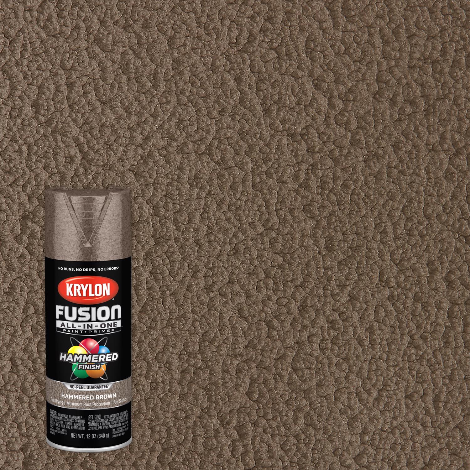 Krylon Fusion All-In-One Hammered Brown Paint+Primer Spray Paint 12 oz