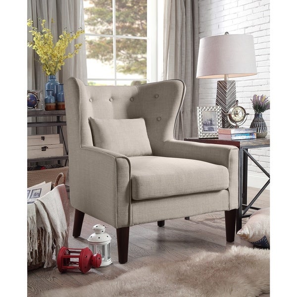 Lilliana Tufted Accent Wingback Chair with Back Cushion