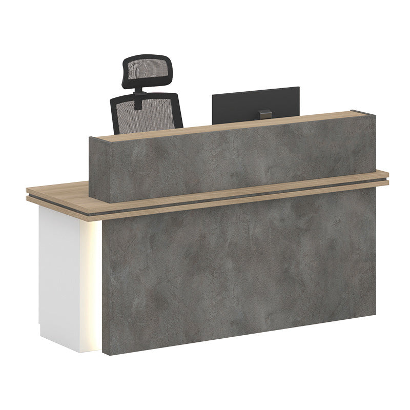 JARIN  Reception Desk 1.8M Left Panel - Carbon Grey & White Colour