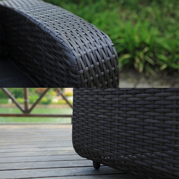 5piece Wicker Patio Chat Set with Drawer Table by None