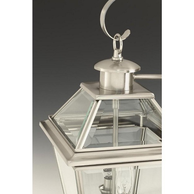 Progress Lighting Burlington Collection 2 light Outdoor Post Lantern Antique Bronze Clear Beveled Glass Shade