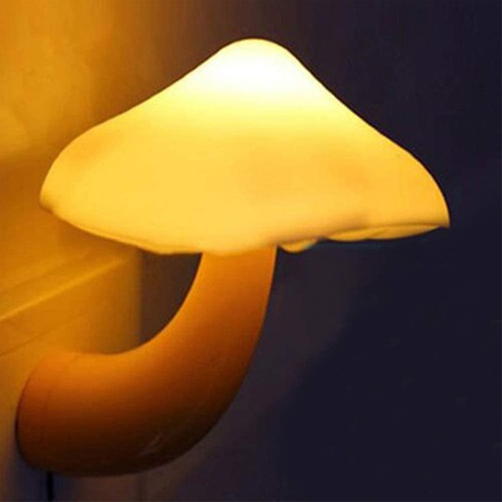 Mushroom Energy Saving Sensor Led Night Light With Plug (yellow)