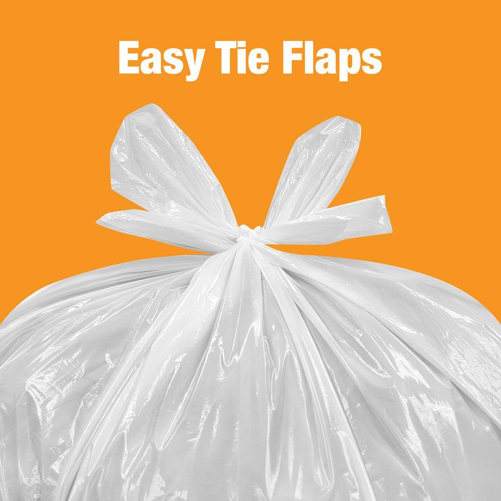 HDX 55 Gal. Clear Heavy-Duty Flap Tie Drum Liner Trash Bags (320-Count) Eight 40-Count Boxes HD55WC040C-8PK