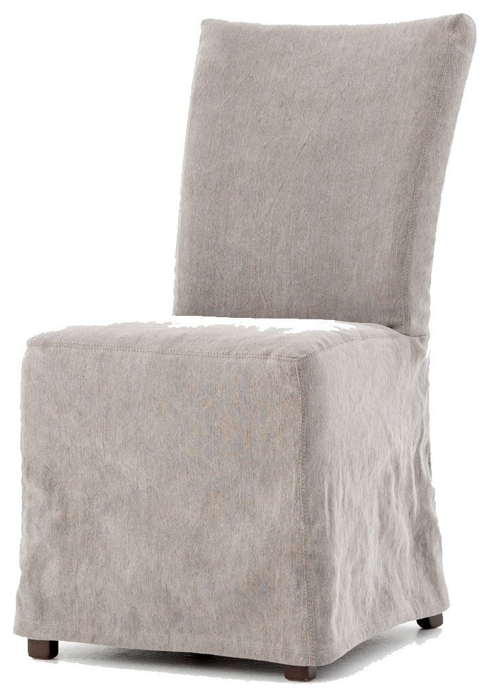 Vista Parsons Slipcovered Dining Chair Set Of 2   Transitional   Dining Chairs   by Zin Home  Houzz