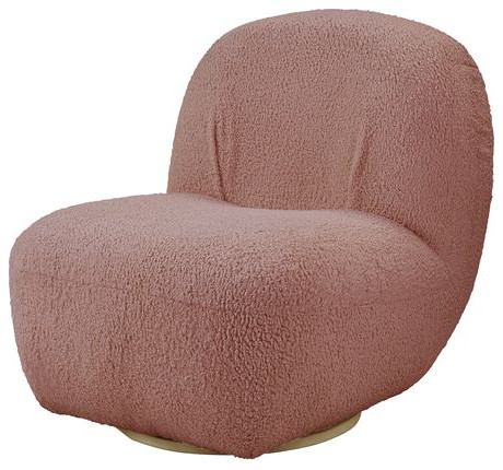 Acme Yedaid Accent Chair With Swivel Pink Teddy Sherpa   Contemporary   Armchairs And Accent Chairs   by AMOC  Houzz