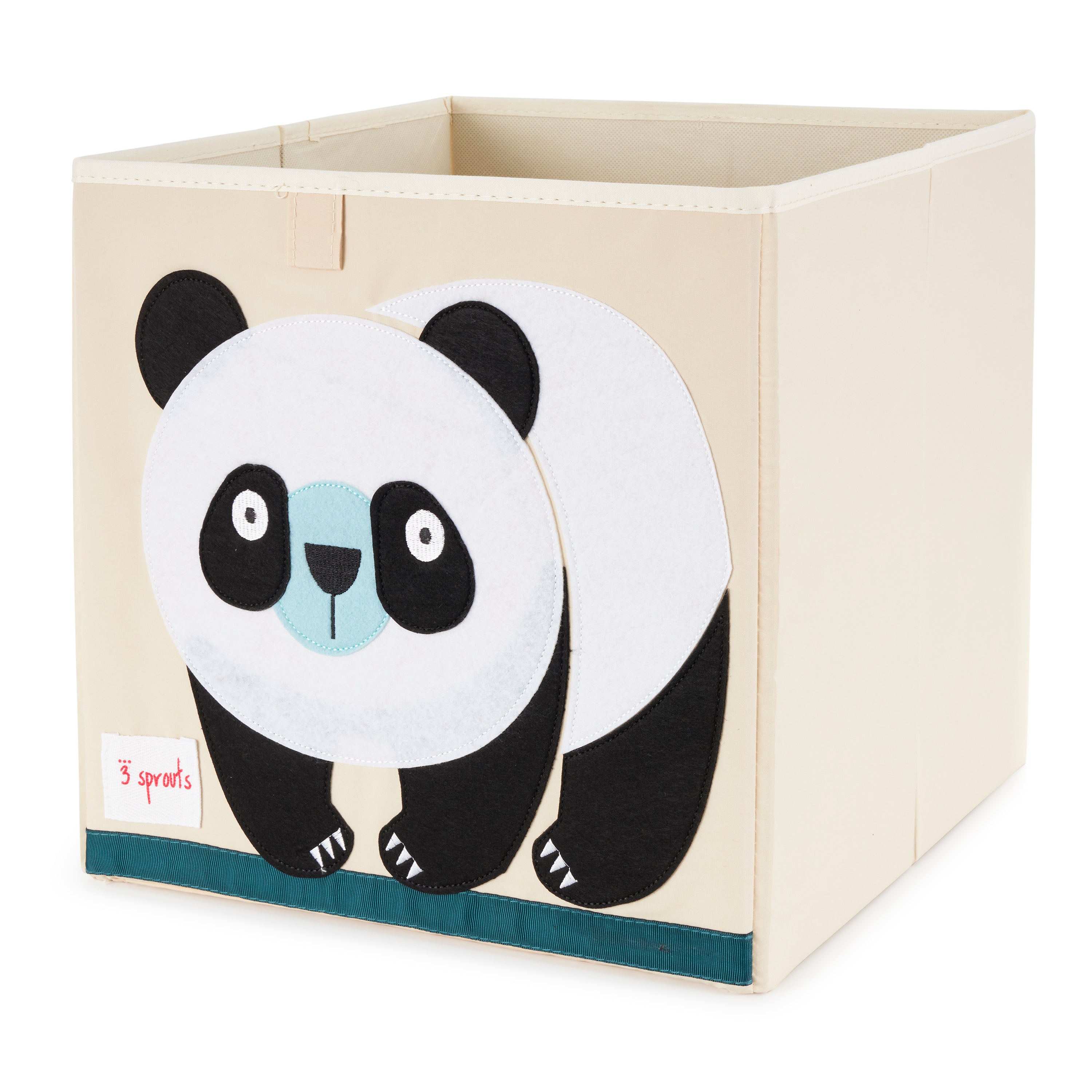 3 Sprouts Kids Dragon Felt Storage Cube Toy Bin w/ Panda & Peacock Cube Toy Bins