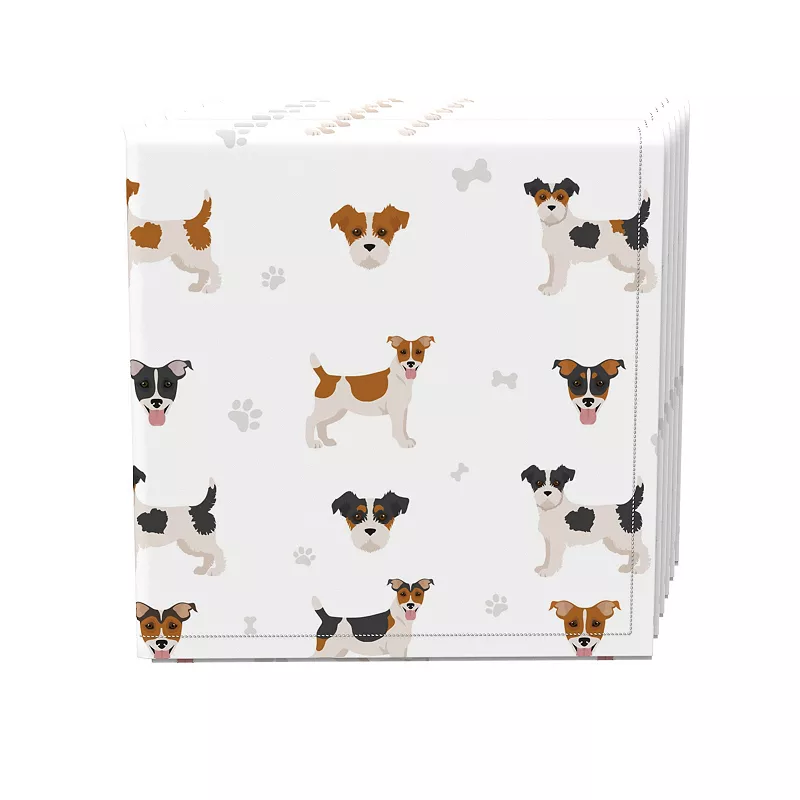 Napkin Set， 100% Polyester， Set of 4， 18x18， Jack Russel Designs