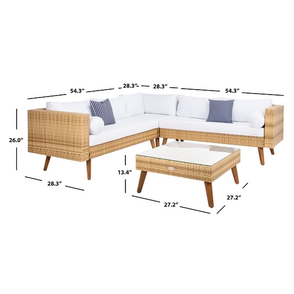 SAFAVIEH Outdoor Living Analon Outdoor Sectional Set