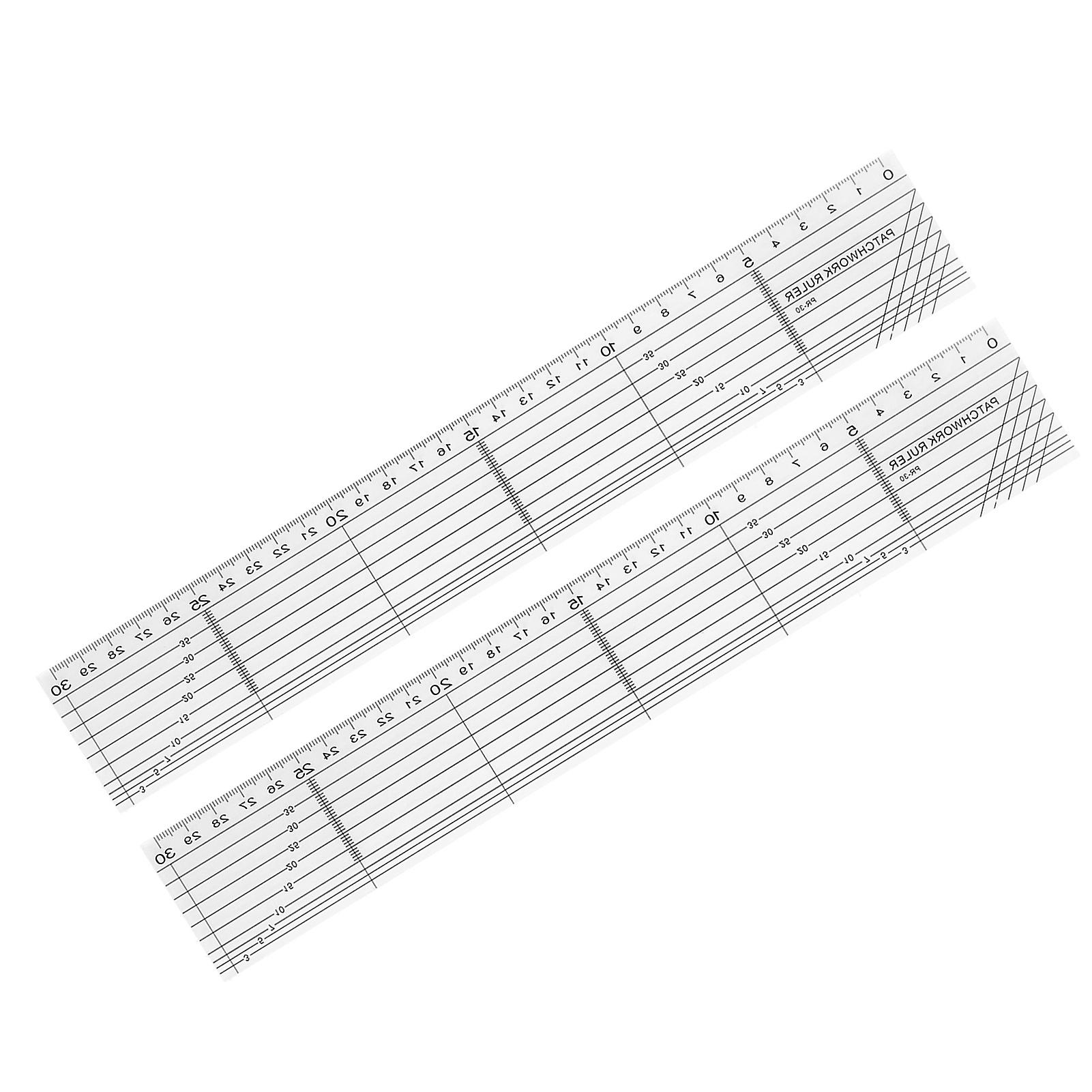 2pcs Quilting Rulers Durable Acrylic Clear Scale Convenient Practical Cutting Templates For Classrooms Offices