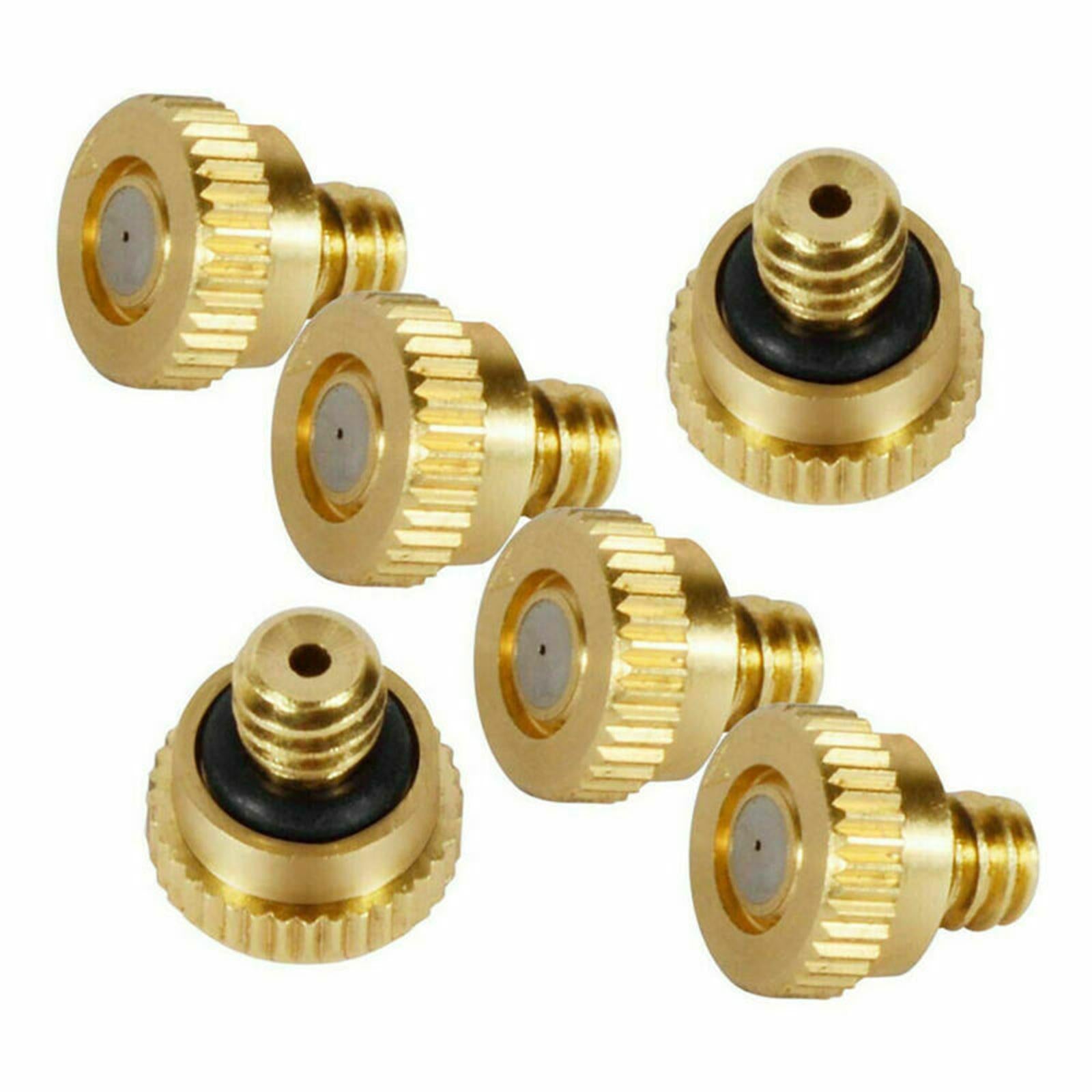 20 Pack Brass Misting Nozzles Replacement Heads for Garden Patio Lawn Landscaping and Outdoor Cooling Mister .6mm