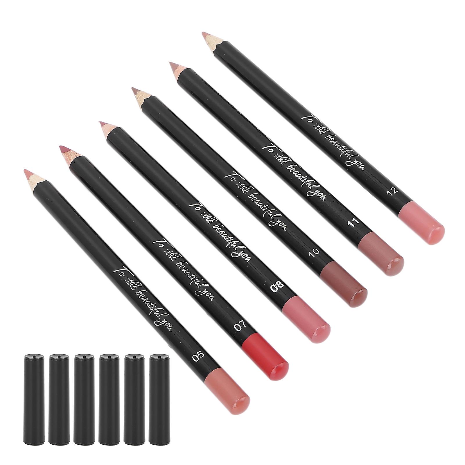 6pcs Lip Liner Professional Waterproof Matte Long Lasting Lip Pencil Pigmented Cosmetics#03