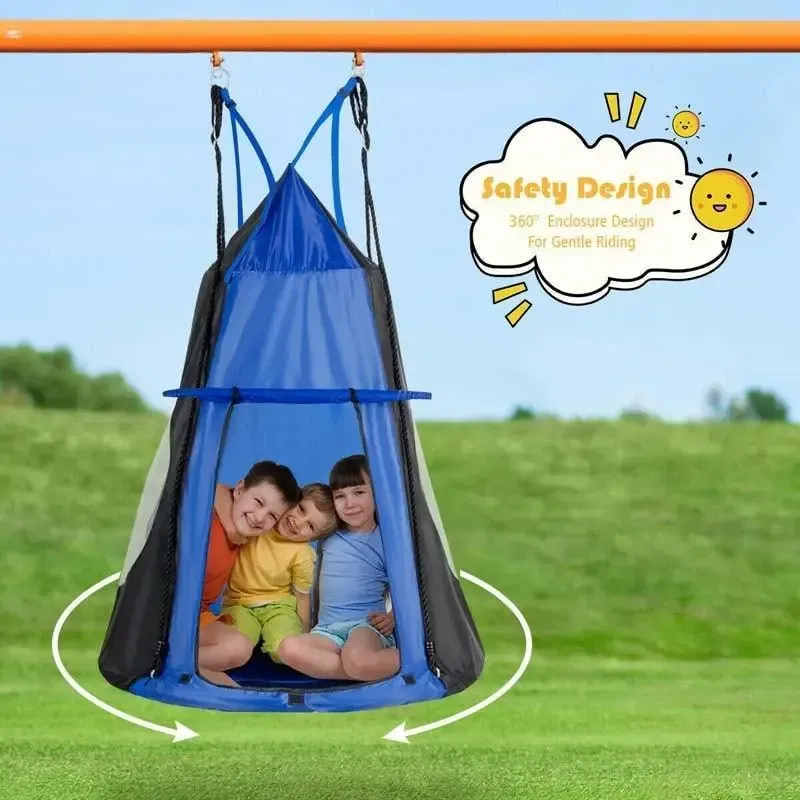 40'' Kids Hanging Tent Swing Saucer Chair Swing Tent Set