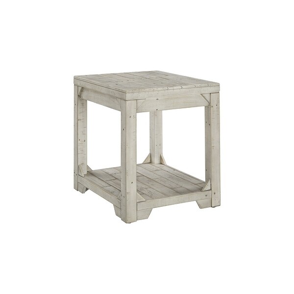 Fregine Whitewash Casual Rectangular End Table