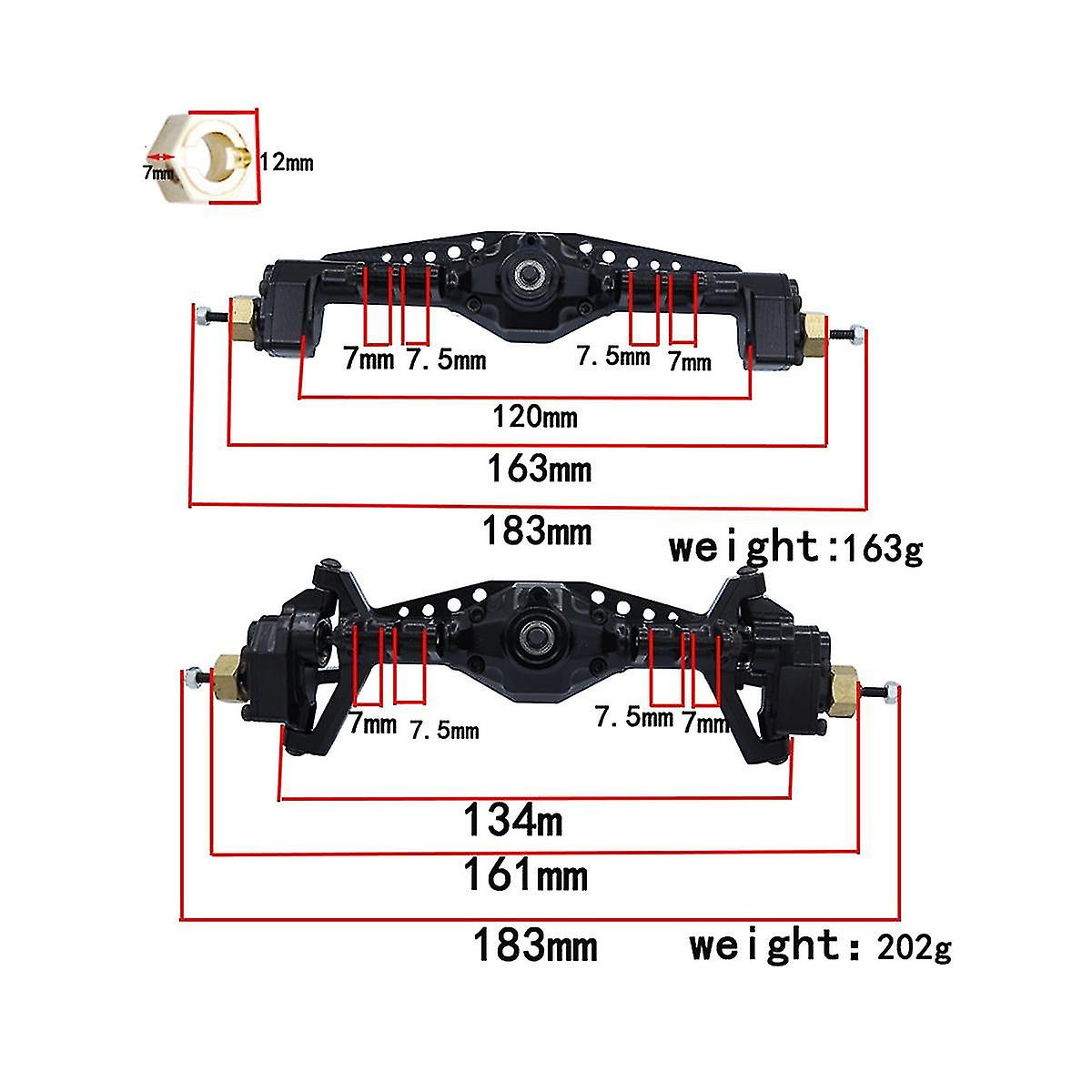 Metal Front And Rear Portal Axle Set For Axial Utb18 Capra 1/18 Rc Crawler Car Upgrade Parts Access