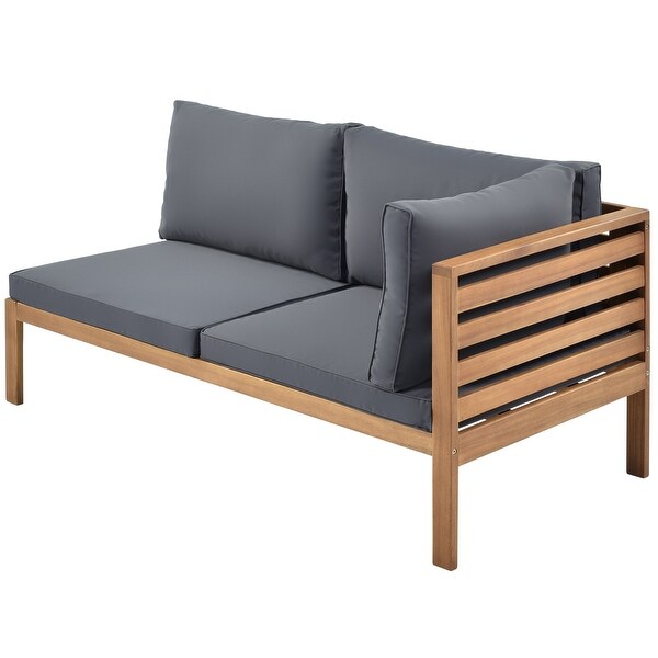 Wood Structure Outdoor Sectional Sofa Set with Two-person Sofa Plus Corner Sofa and Coffee Table， Water-resistant and UV Protected - Overstock - 37254210