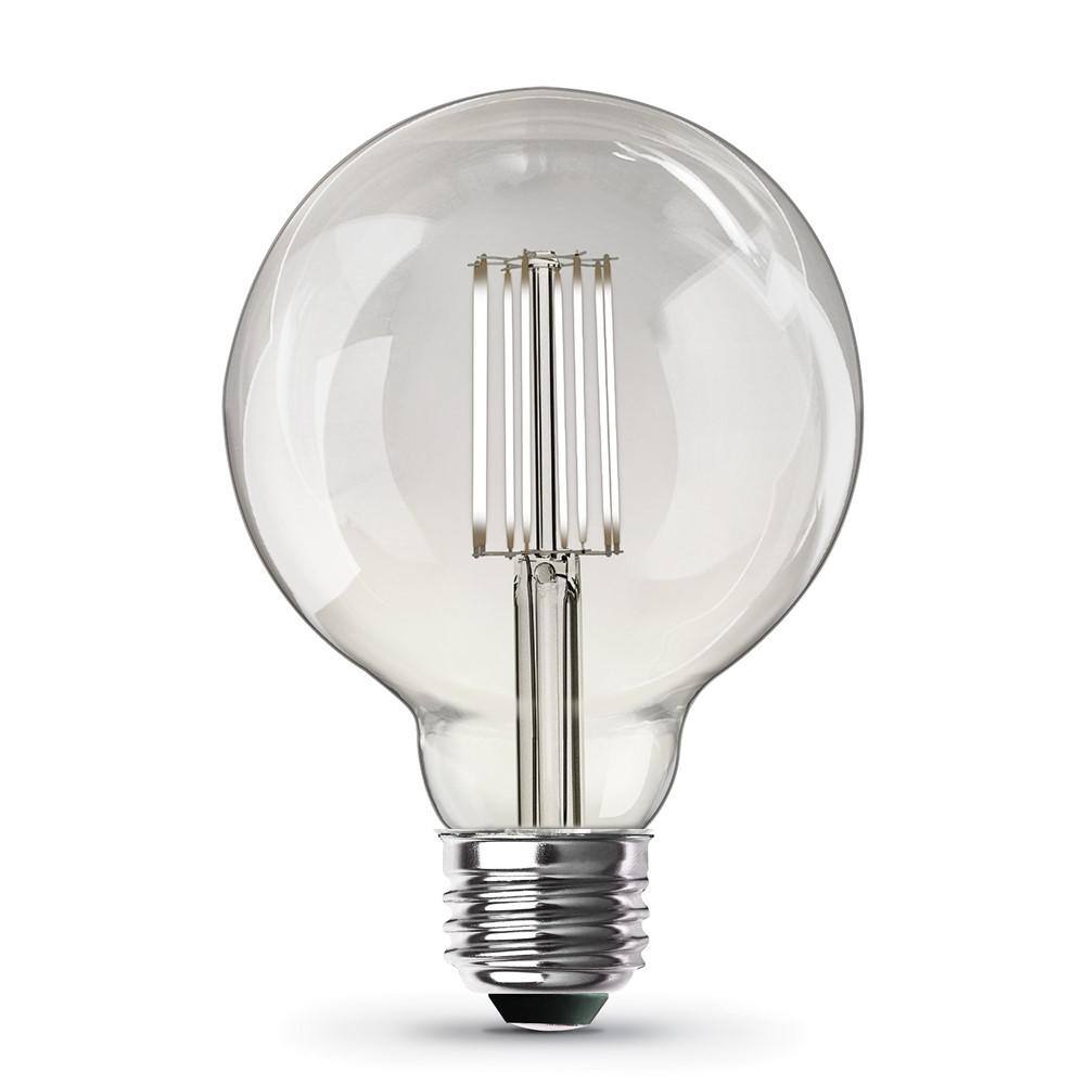 Feit Electric 60-Watt Equivalent G30 Dimmable Cage Filament Clear Glass E26 Vintage Edison LED Light Bulb Daylight G3060950CAHDRP