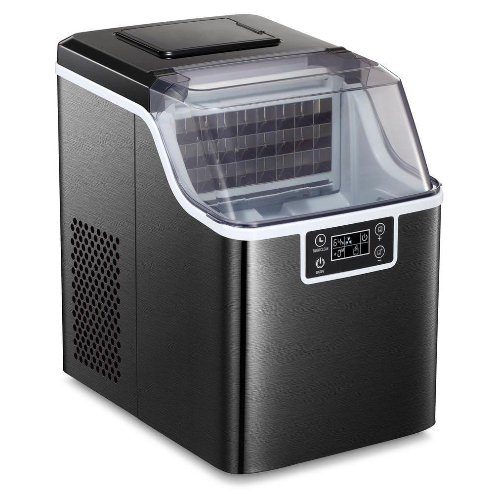 Edendirect 24 lb24Hour Portable Square Countertop Ice Maker Machine in Black with SelfCleaning Ice Scoop and Basket