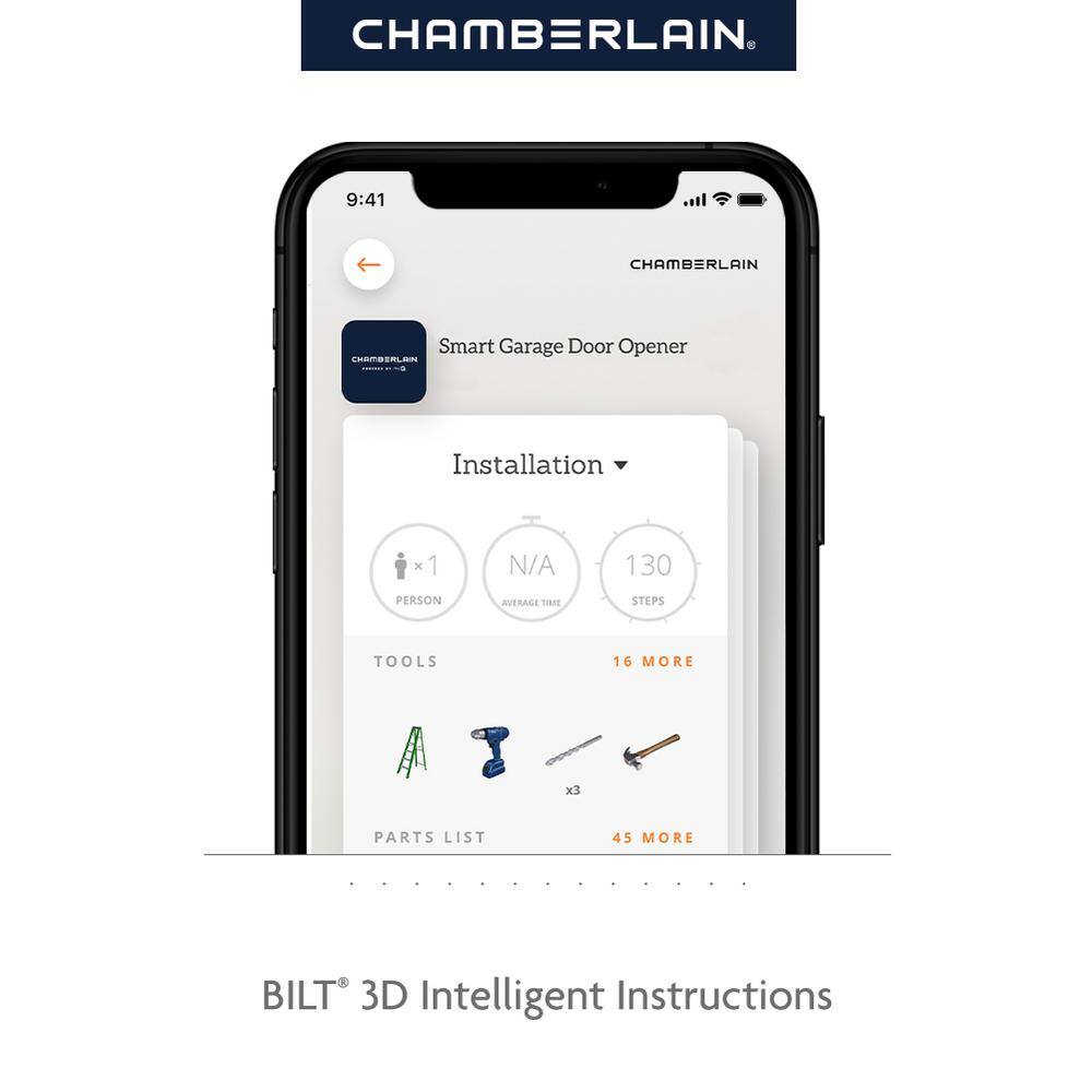 Chamberlain 12 HP Smart Chain Drive Garage Door Opener with Battery Backup C2212T