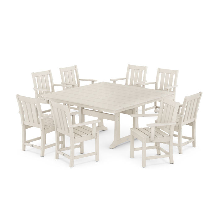 POLYWOOD Outdoor 59 Square Dining Tables -  Farmhouse or Nautical Trestle Style ,  Counter or Dining  Height Table