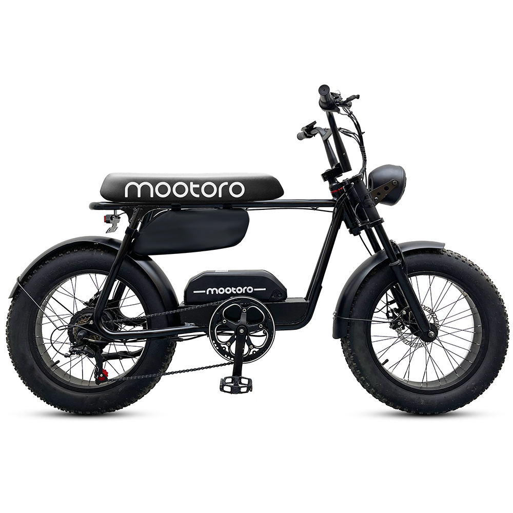 MOOTORO 2022 new design ce 500W rear hub motor 20 inch vintage e bike electric fat tire bike with rear seat electric cycle