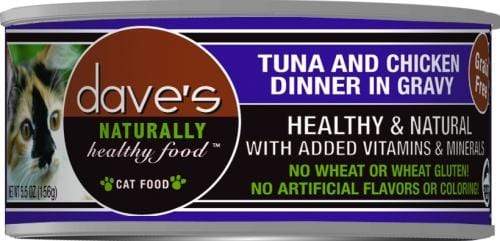 Dave's Naturally Healthy Tuna and Chicken Dinner in Gravy Canned Cat F