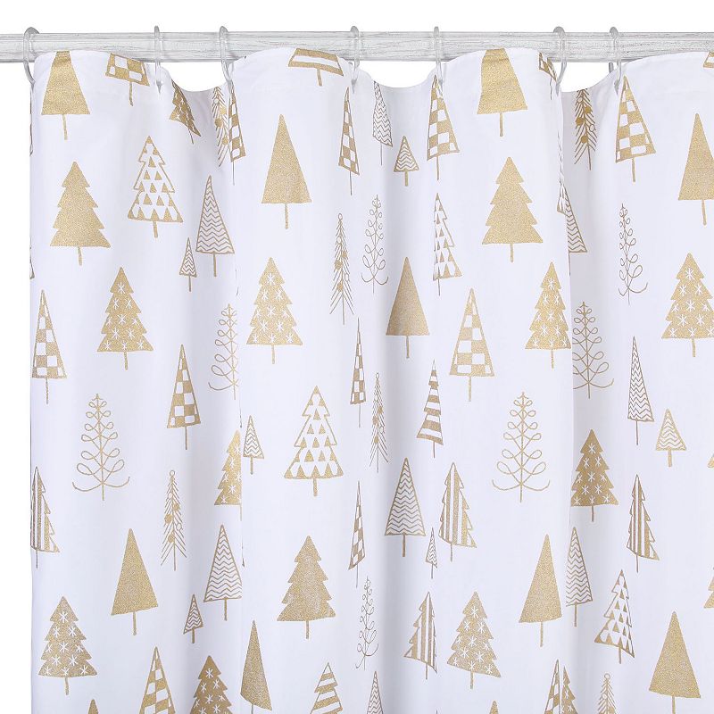 St. Nicholas Square Gold Trees Shower Curtain