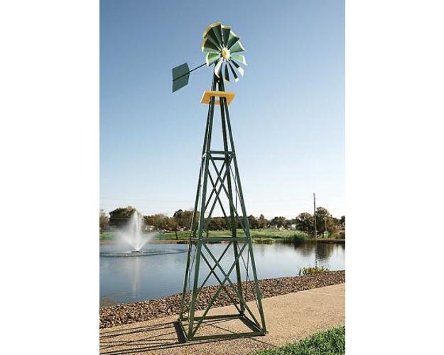 Outdoor Water Solutions Large Green/Yellow Backyard Windmill BYW0129