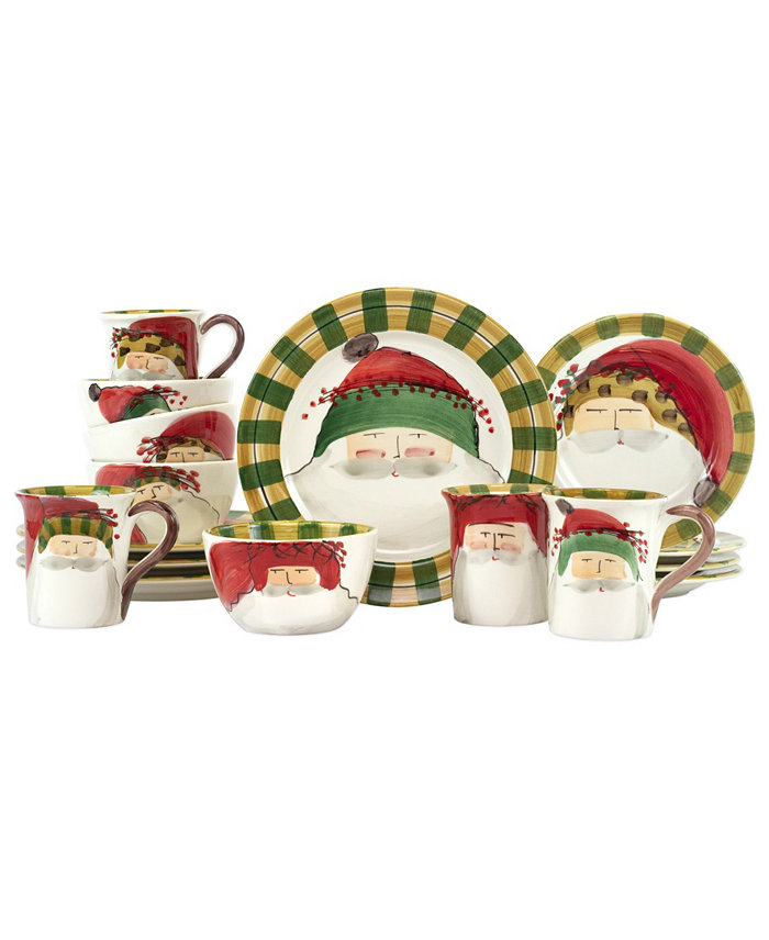 VIETRI Old St. Nick Assorted 16-PC Dinnerware Set Service for 4