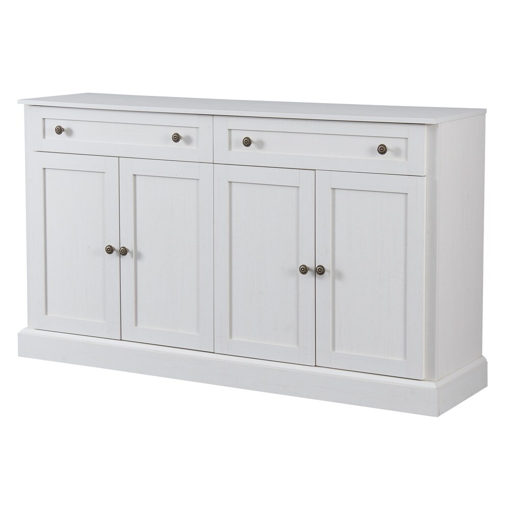 Sideboard Storage Cabinet with 2 Drawers and 4 Doors Adjustable Shelves