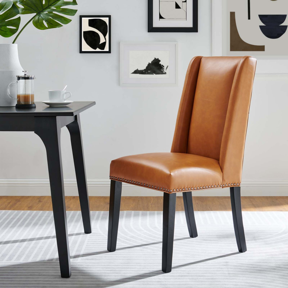 Baron Parsons Faux Leather Dining Side Chair   Contemporary   Dining Chairs   by Modway  Houzz