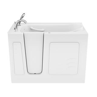 Universal Tubs Builder's Choice 53 in. Left Drain Quick Fill Walk-In Air Bath Tub in White B2653LWA