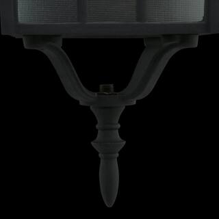 Hampton Bay Black LED Outdoor Wall Light Fixture with Textured Glass 4420-1BK-LED