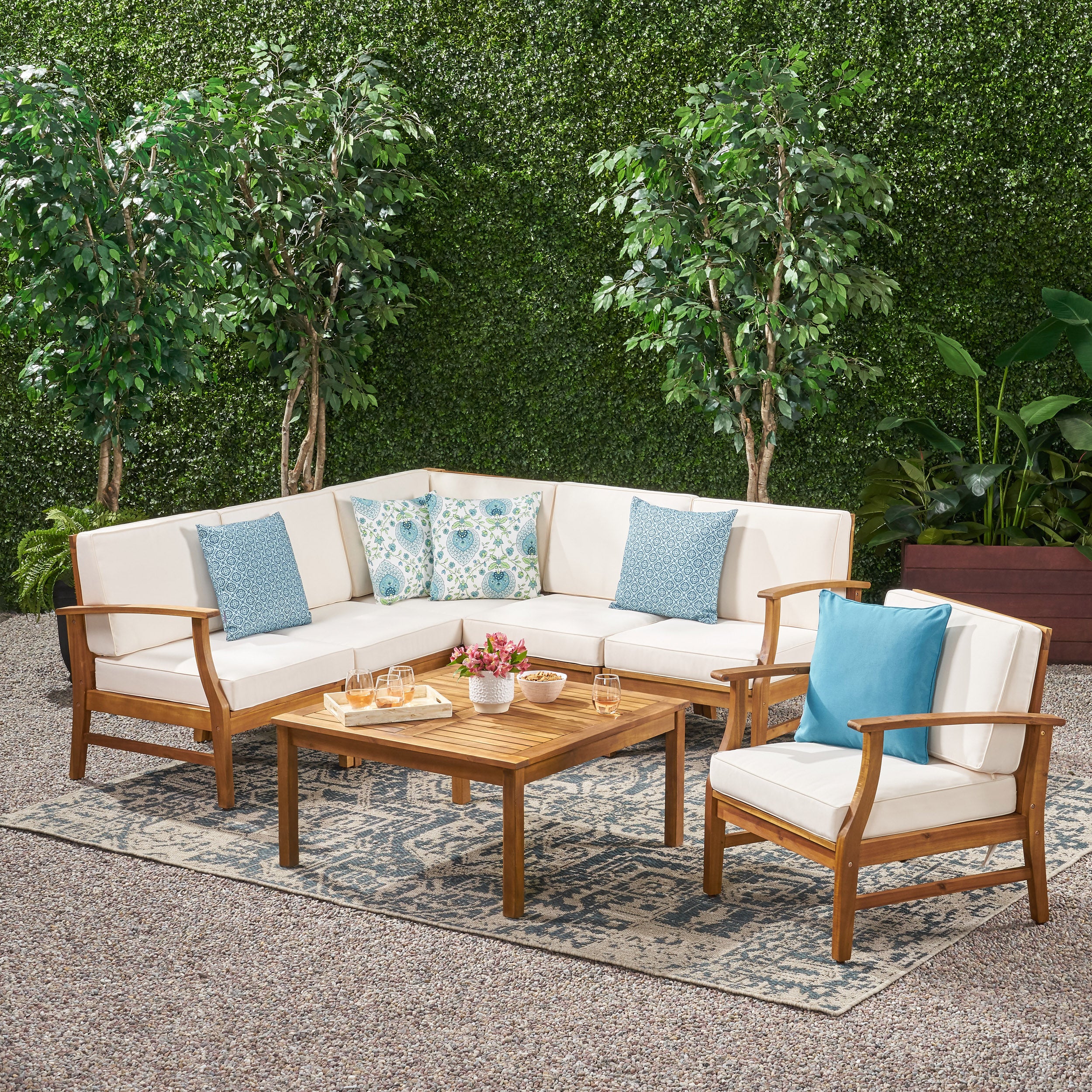 Capri 6-Seater Outdoor Wooden Sectional