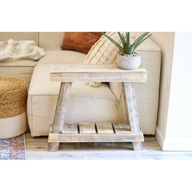 26x8x23 Luxe Aztec A Frame Accent Table (Natural)