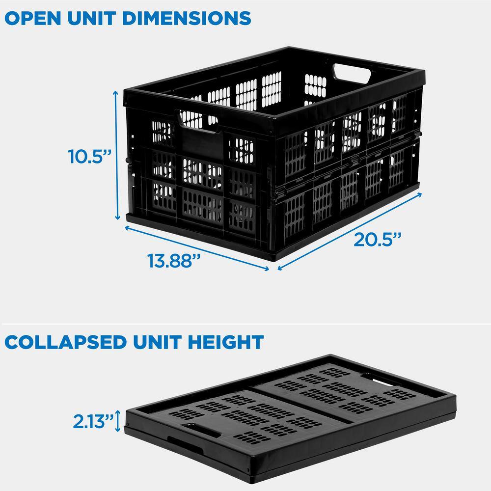 MOUNT-IT! 10.5 in. H x 13.88 in. W x 20.5 in. D Black Plastic 1-Cube Organizer WI-3002