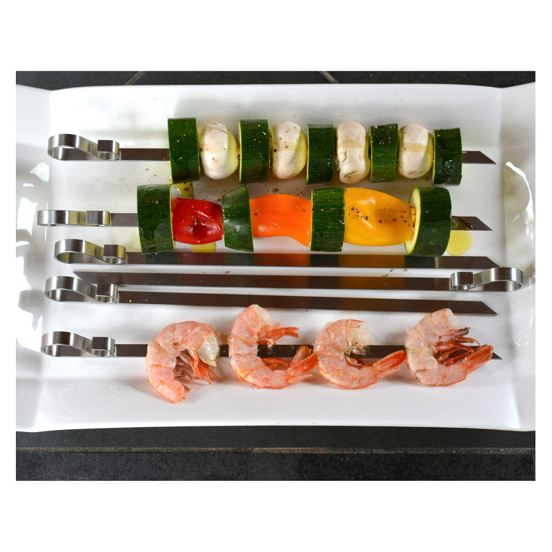 RSVP Endurance Set of 6 Flat Steel Grill Skewars