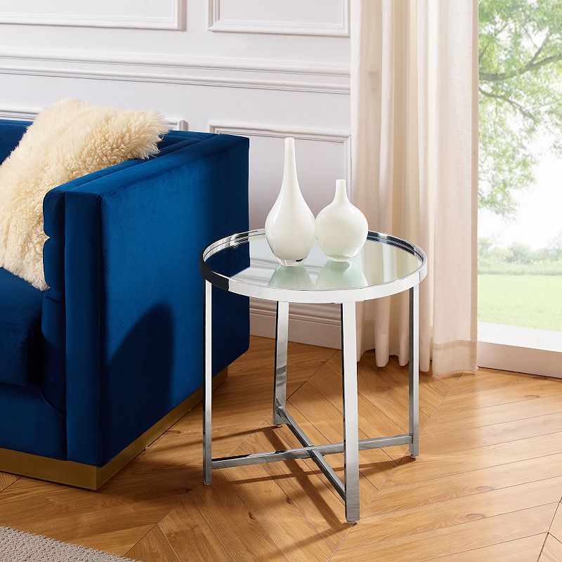 Rozlynn End Table Mirrored Top