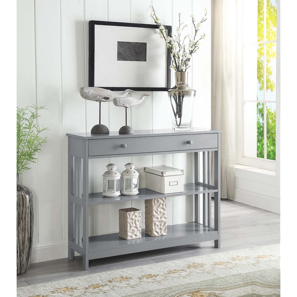 Convenience Concepts Mission 1 Drawer Console Table with Shelves