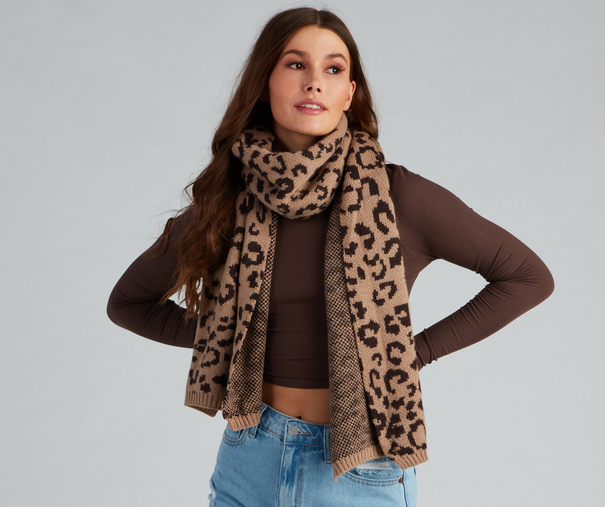 Leopard Love Ribbed Edge Scarf