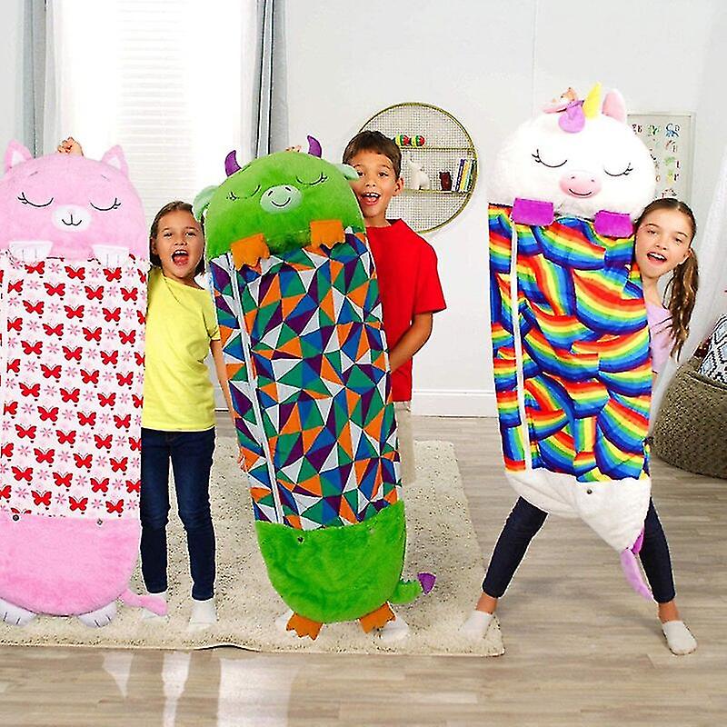 Animal Husky Dog Cartoon Happy Children Sleeping Bag  Pajamas For Kids Fluffy Blanket Stuffed Doll