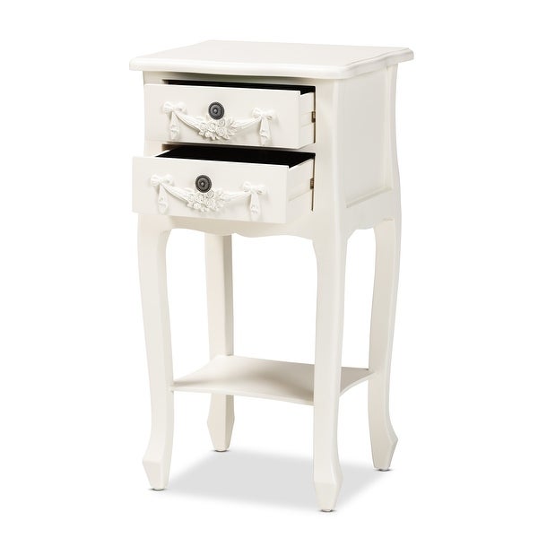 Baxton Studio Eliya Classic and Traditional Wood 2-Drawer End Table - - 35864804