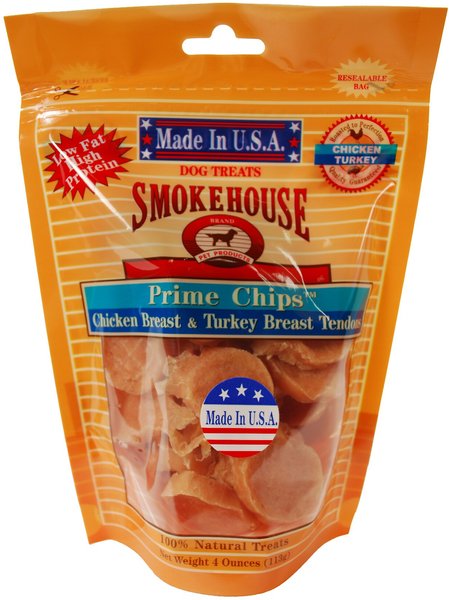 Smokehouse USA Chicken Breast and Turkey Breast Tendons Prime Chips Dog Treats