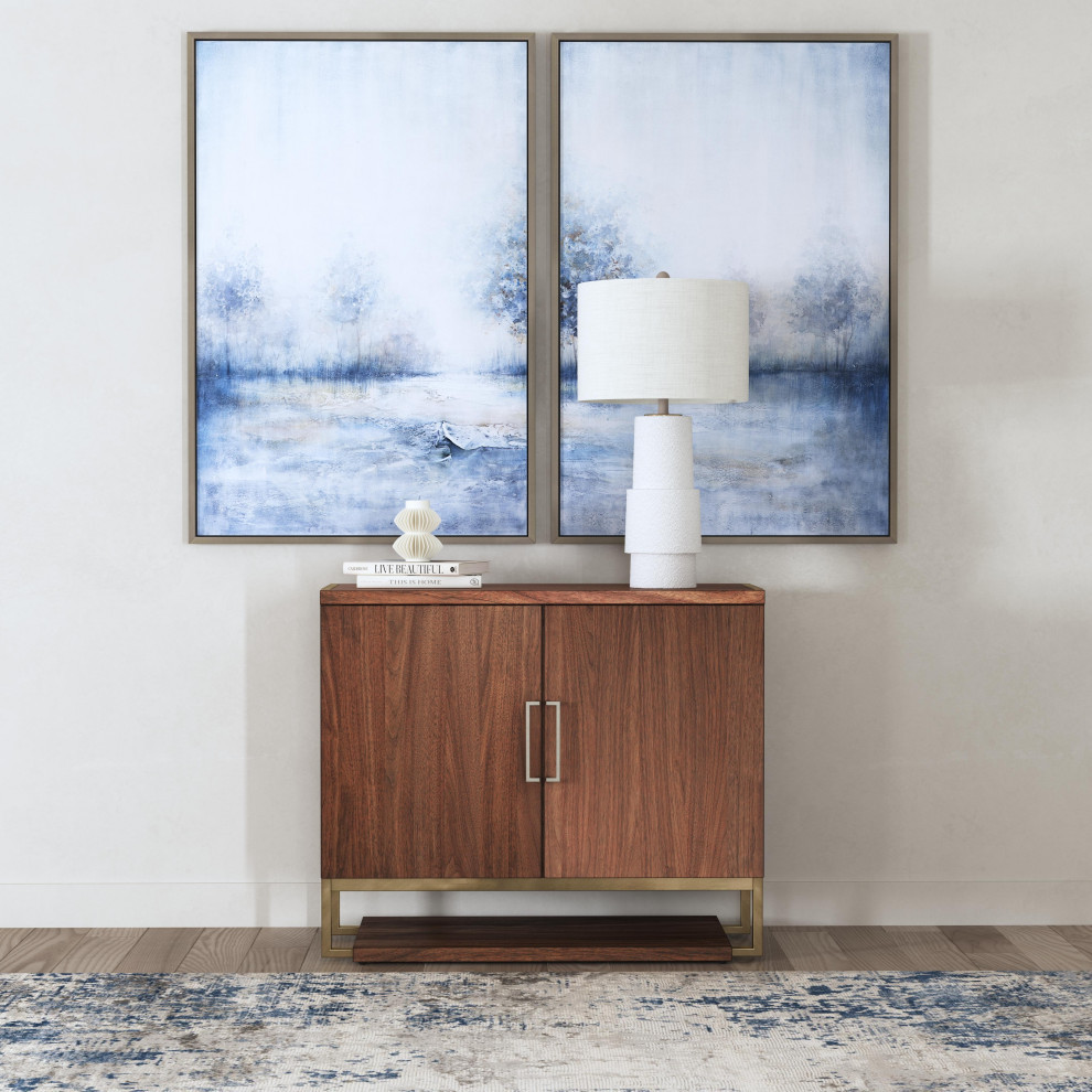 Brooke Cabinet Brown Steel  Wood   Midcentury   Accent Chests And Cabinets   by BASSETT MIRROR CO.  Houzz