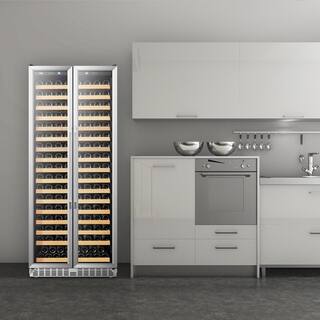 LANBO Single Zone 32 in. 289-Bottle Wine Cooler in Stainless Steel LW328SD