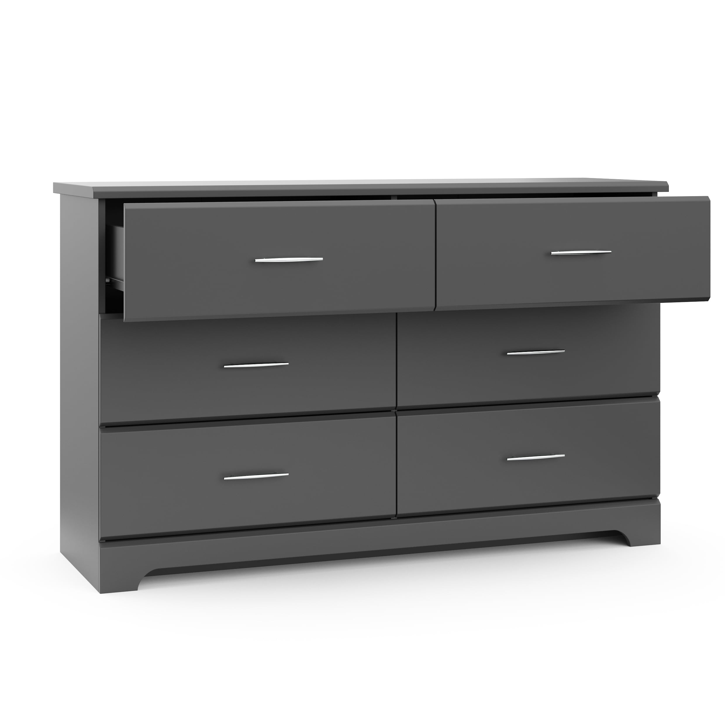 Storkcraft Brookside 6 Drawer Modern Double Dresser Gray