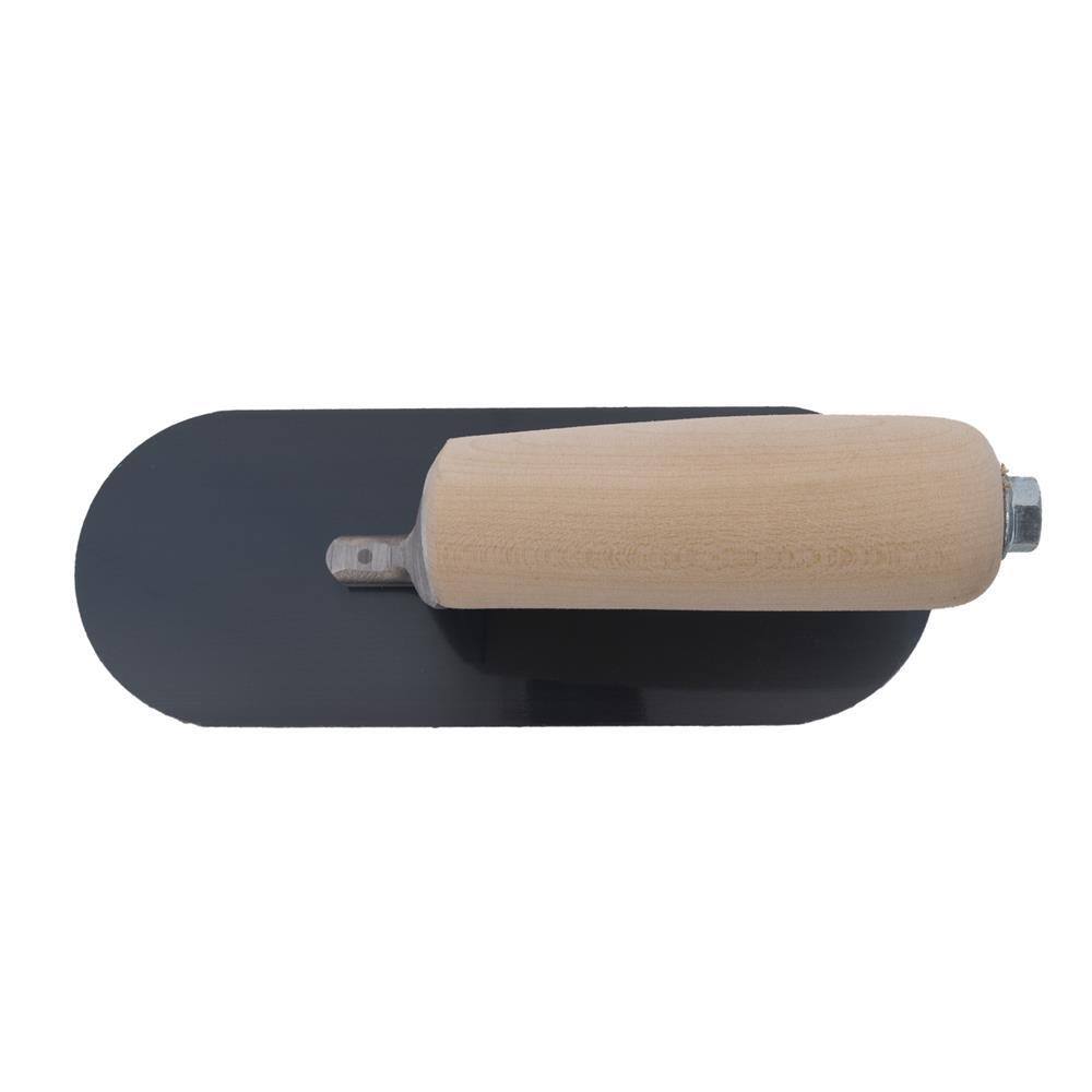 MARSHALLTOWN 8 in. x 3 in. Fully Rounded Exposed Rivet Blue Steel Trowel - Wood Handle SP83BR3