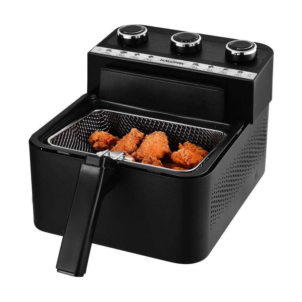 KALORIK 3.5 Qt. Black 2-in-1 Deep and Air Fryer FT 45417 BK